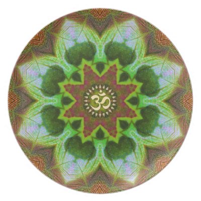 Lotus Om Mandala Geometric Art Plate
