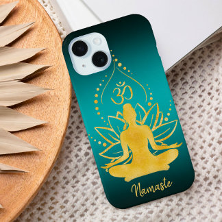 Lotus & Om – Personalized Name Minimalist iPhone 15 Case