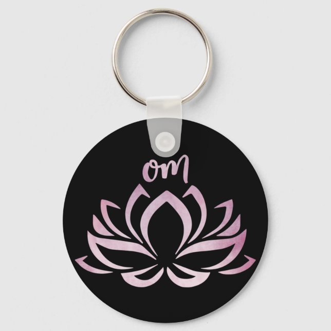 Lotus Om Pink Keychain (Front)