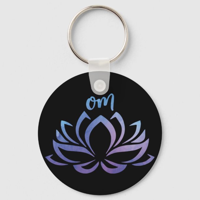 Lotus Om Purple Keychain (Front)