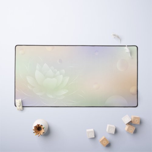 Lotus on Green background Multi_function Desk Mat