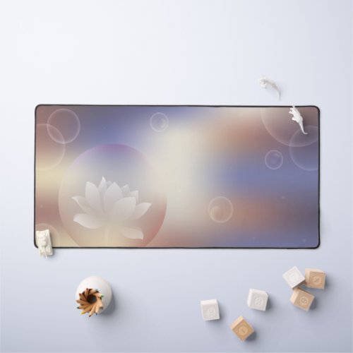 Lotus Orange background Multi_function Desk Mat