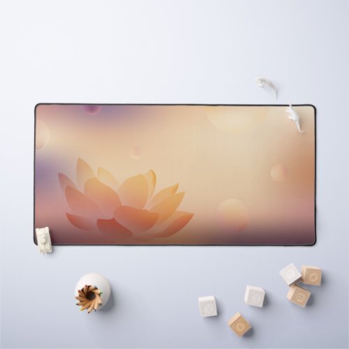 Lotus Orange background Multi_function Desk Mat