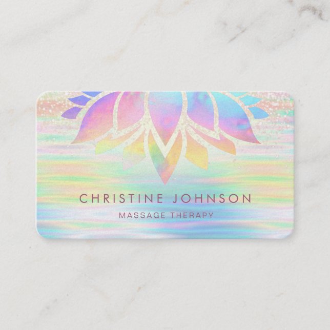 lotus pastel rainbow design business card (Front)