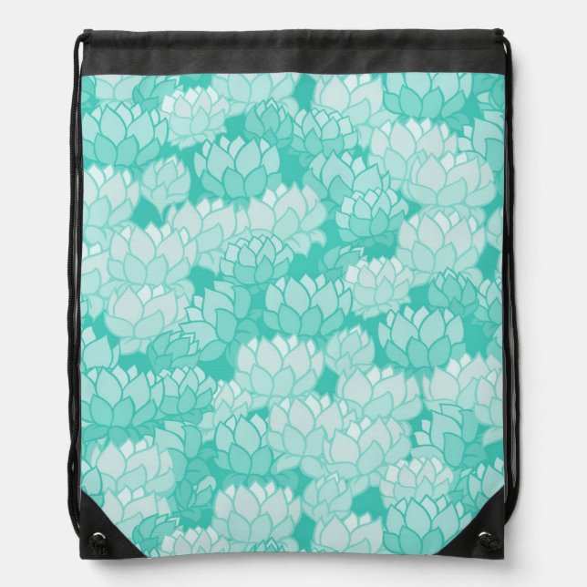Lotus pattern 2 drawstring bag (Front)