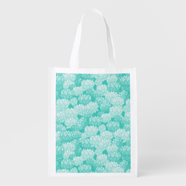 Lotus pattern 2 reusable grocery bag (Front)