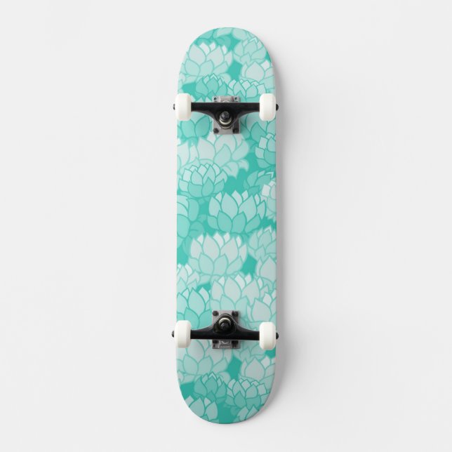 Lotus pattern 2 skateboard deck (Front)