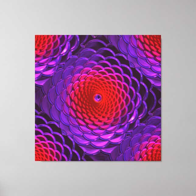 Lotus Pattern Glass Art 3A Canvas Print (Front)