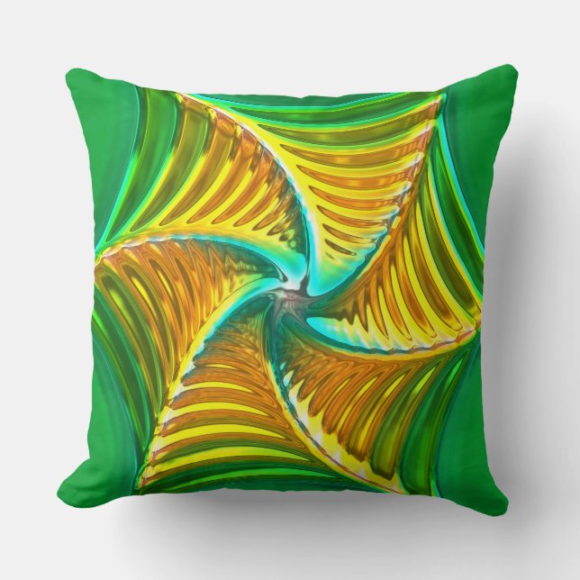 Lotus Pattern Glass Art 5B Pillows (Front)