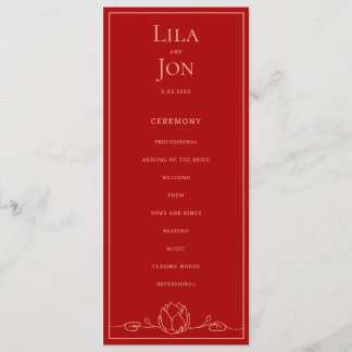 Lotus Personalized Wedding Program