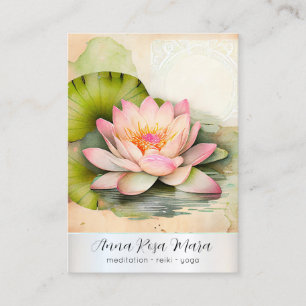 *~* Lotus PHOTO Nature Flowers QR AP67 Art Business Card