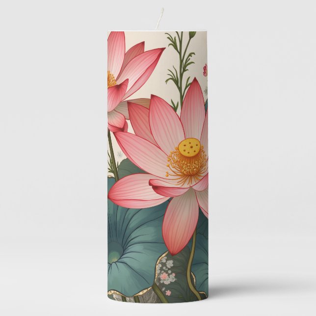 lotus pillar candle (Front)