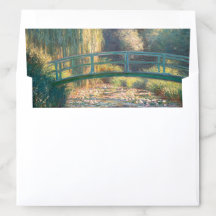 Lotus Pond Painting Inspired Envelope Liners