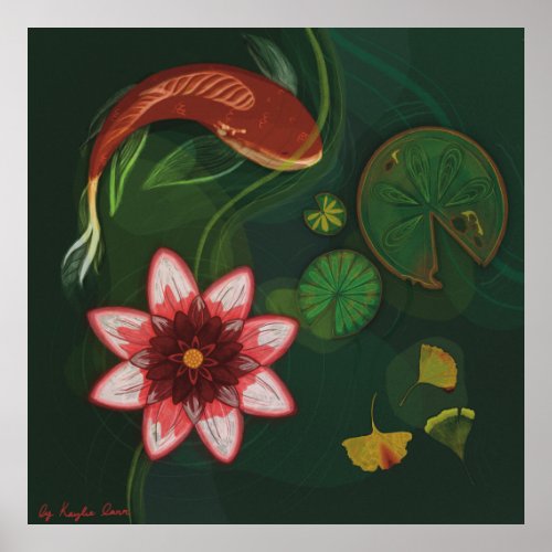 Lotus Pond Poster