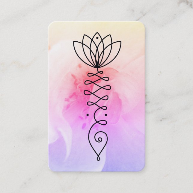*~* Lotus QR Rose Heart Nirvana Massage Reiki Yoga Business Card (Front)