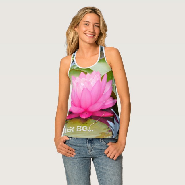 lotus racerback yoga tank top (Front Full)