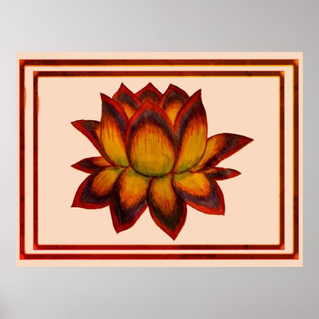 Lotus Red Tones Print, Poster (Semi-Gloss) (Front)
