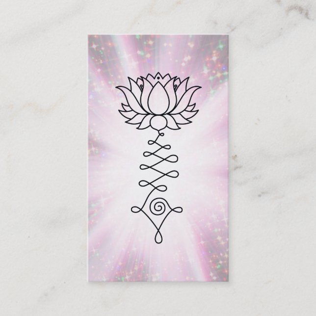 *~* Lotus Reiki Energy Healing Sparkle  Rays Business Card (Front)