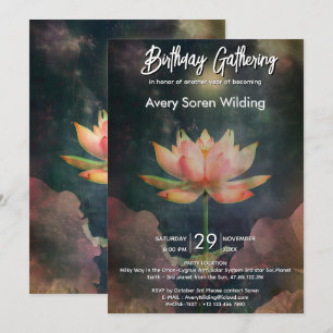 Lotus Rising Soft Watercolor Design Invitation