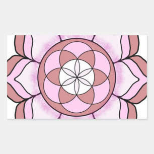 Lotus Rose Rectangular Sticker