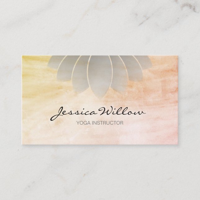 Lotus Sepia Yoga Instructor Business Card (Front)
