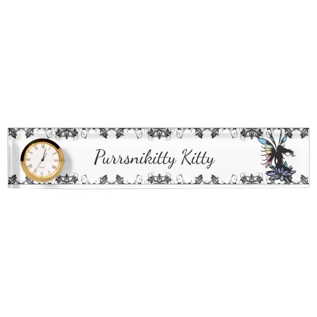 Lotus Shadow Fairy Desk Name Plate (Front)