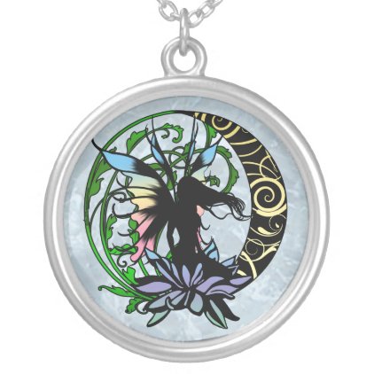 Lotus Shadow Fairy Silver Plated Necklace