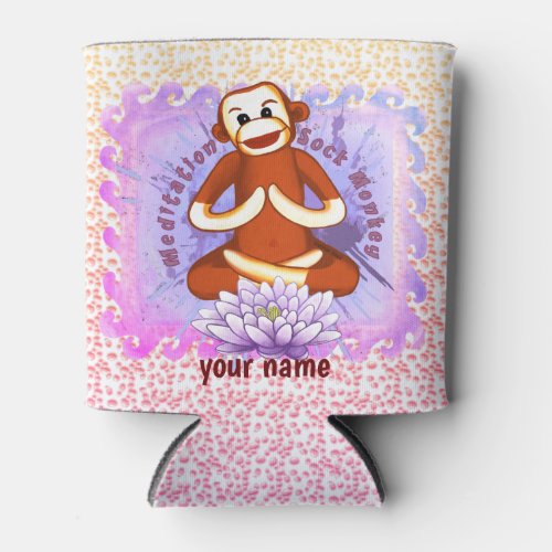 Lotus Sock Monkey custom name Can Cooler