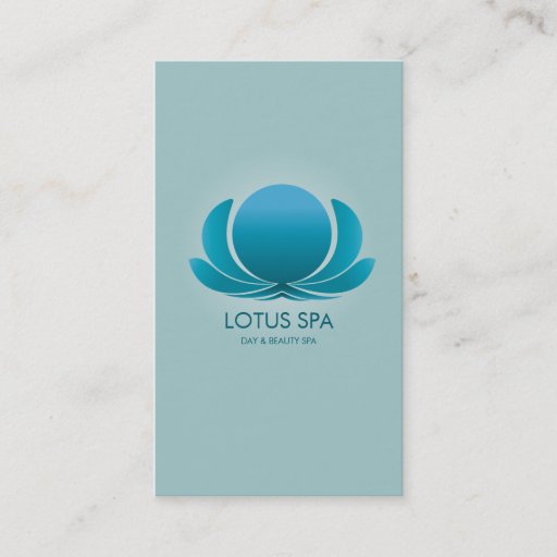 Customizable LOTUS SPA BLUE BUSINESS CARD TEMPLATE