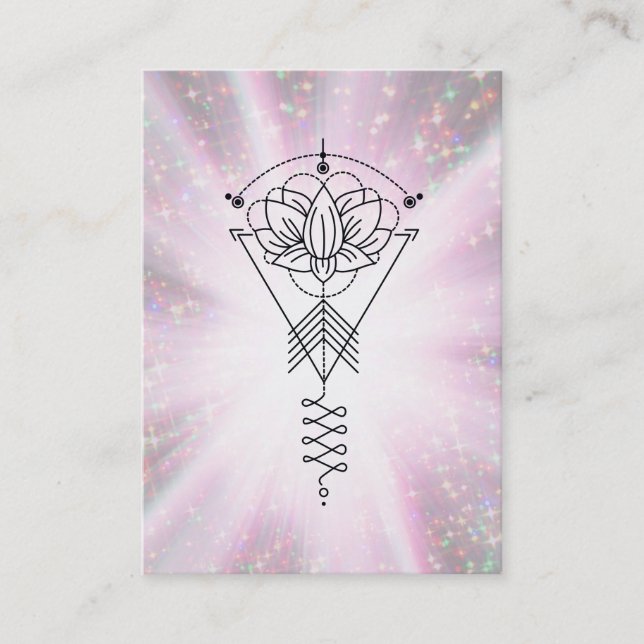 *~* Lotus Sparkle Tribal Rays Healing Reiki Business Card (Front)
