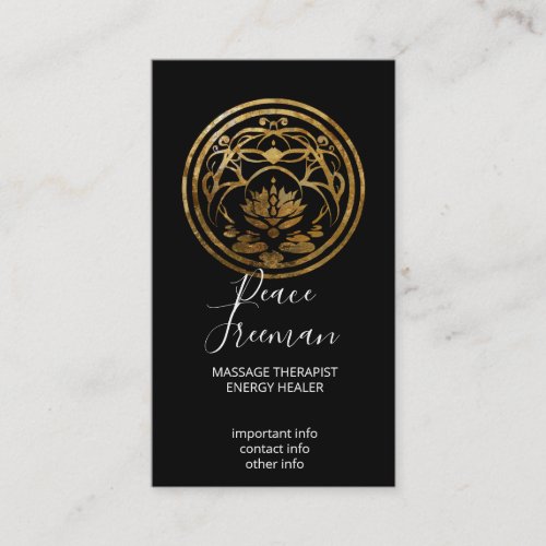 Lotus Stillness | Golden Mandala Design Business Card
