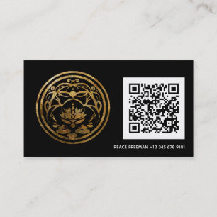 Lotus Stillness Golden Mandala Design Business Card