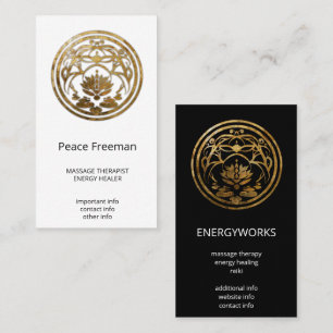 Lotus Stillness Golden Mandala Design Business Card