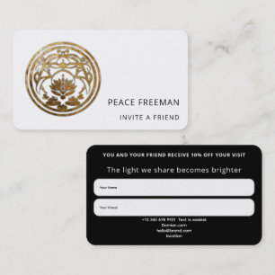 Lotus Stillness Golden Mandala Design Business Card