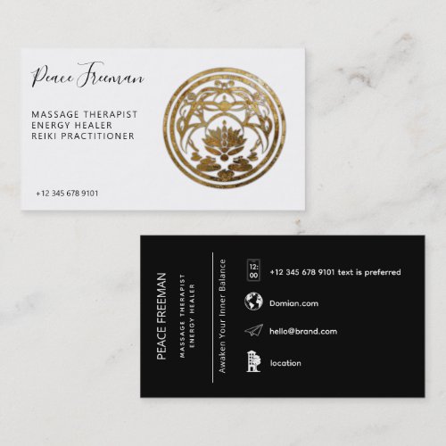 Lotus Stillness | Golden Mandala Design Business Card