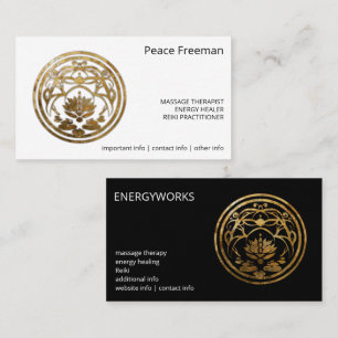 Lotus Stillness Golden Mandala Design Business Card
