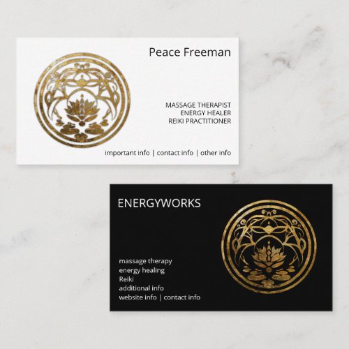 Lotus Stillness | Golden Mandala Design Business Card