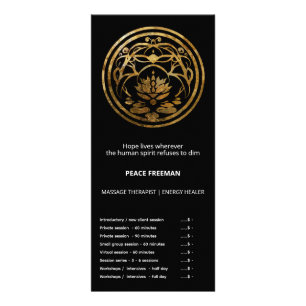 Lotus Stillness Golden Mandala Design Rack Card