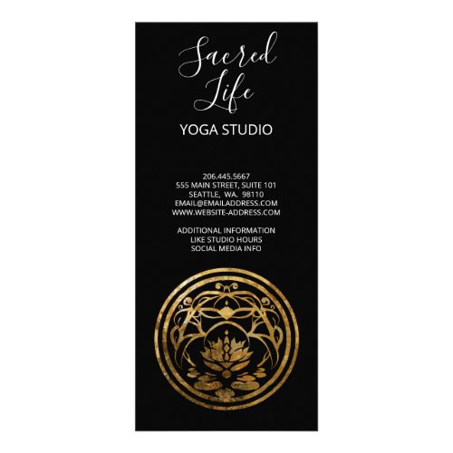 Lotus Stillness | Golden Mandala Design Rack Card