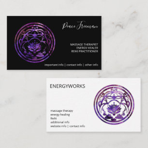 Lotus Stillness Purple Mandala Design Business Card