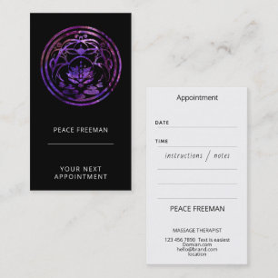 Lotus Stillness   Purple Mandala Design Business Card