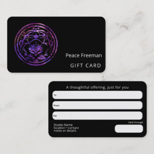 Lotus Stillness   Purple Mandala Design Business Card