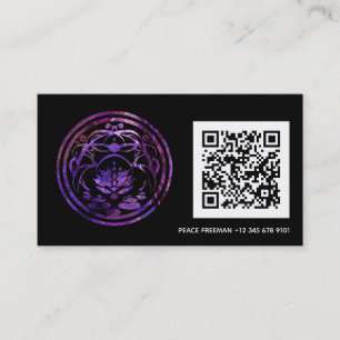 Lotus Stillness Purple Mandala Design Business Card