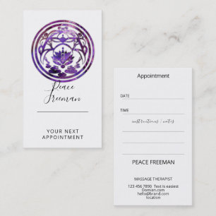 Lotus Stillness   Purple Mandala Design Business Card