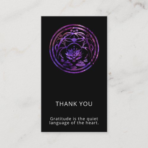 Lotus Stillness | Purple Mandala Design Business Card