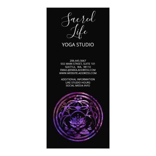 Lotus Stillness | Purple Mandala Design Rack Card