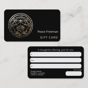 Lotus Stillness   Silver Mandala Design Business Card