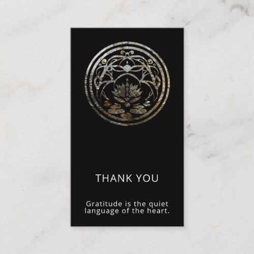 Lotus Stillness | Silver Mandala Design Business Card