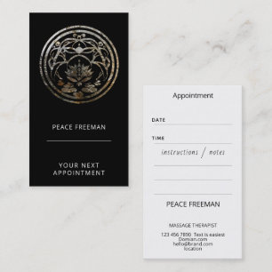 Lotus Stillness   Silver Mandala Design Business Card