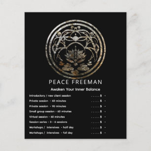 Lotus Stillness Silver Mandala Design Flyer